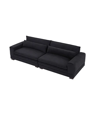 Simplie Fun 104" Mid Century Modern Black Fabric Couches For Living Room