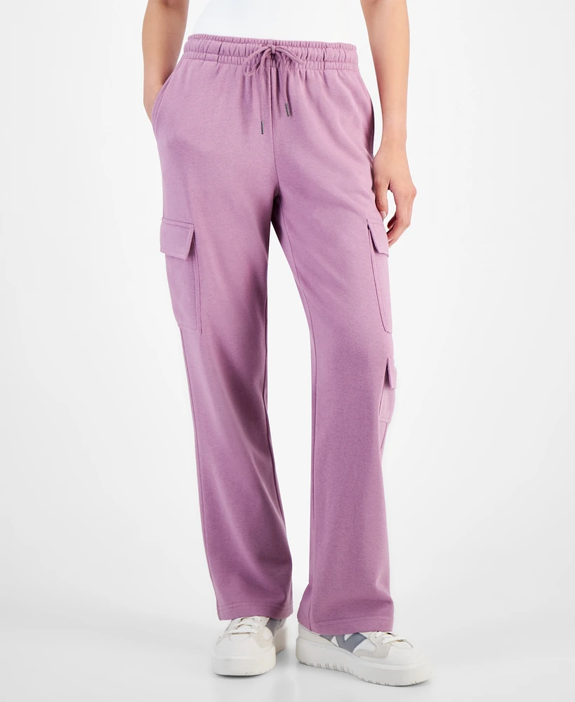 Hippie Rose Juniors' High-Rise Wide-Leg Cargo Sweatpants