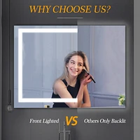 Led Bathroom Mirror 48 X 36 Inch With Lights, Anti-Fog & Dimming Led Bathroom Vanity Mirror