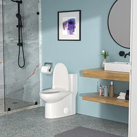 Streamdale Furniture Ceramic One Piece Toilet, Dual Flush With Soft Closing Seat 0002