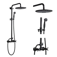 Matte Black Dual Shower Combo System
