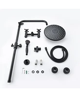 Streamdale Furniture Matte Black Dual Shower Combo System