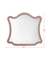 Streamdale Furniture Salonia Mirror, Pink Velvet