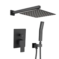 Matte Black 10" Brass Shower System