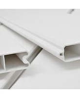 Privacy Fence Panels 6FT.h X 6FT.w White Vinyl Full Set Of 2 Pcs