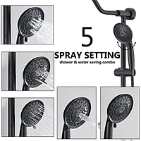 Streamdale Furniture Handshower Shower Head With Handheld Shower System With 8" Rain Shower Head