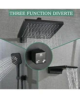 Streamdale Furniture Wall Mounted Shower System with Handheld and Rainfall Shower Heads