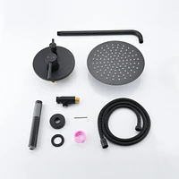 Round Wall Mounted Shower Combo with Rain Head & Handheld
