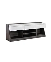 Simplie Fun Tv Stand White Oak Distressed Grey