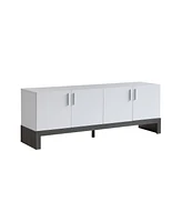 Simplie Fun Tv Stand White Distressed Grey