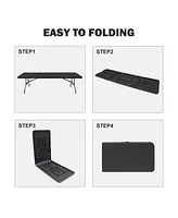 Portable Plastic Camping Table, High Load Bearing Foldable Black Table