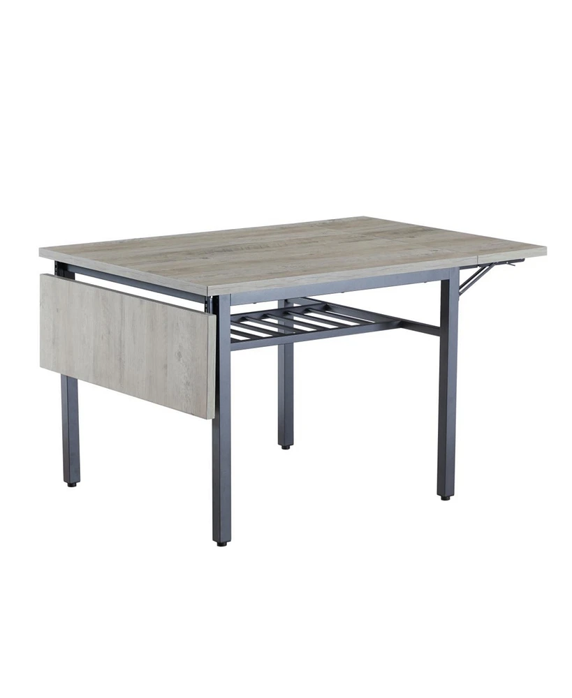 Simplie Fun Folding Dining Table, 1.2" Thick, Grey, 63.2" L X 35.5" W X 30.5" H