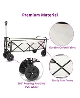 Streamdale Furniture Folding Utility Wagon with Anti-Slip Wheels