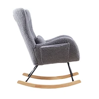 Streamdale Furniture Rocking Chair Nursery, Modern Rocking Chair With High Backrest