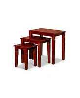 Simplie Fun 3-Piece Nesting Table Set, Cherry