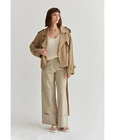 Crescent Women's Reese Lightweight Crop Trench Throw