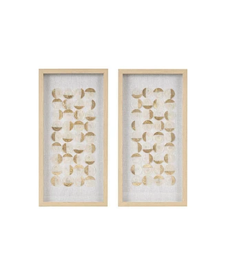 Simplie Fun Aurelian Emblem Natural Capiz With Gold Foil 2-Piece Shadowbox Wall Decor Set