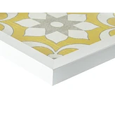 Streamdale Furniture Tuscan Tiles Distressed Yellow Medallion 3-Piece Wall Decor Set