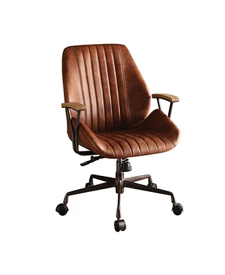 Simplie Fun Hamilton Office Chair In Cocoa Top Grain Leather