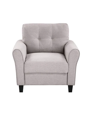 Simplie Fun 35" Modern Living Room Armchair Linen Upholstered Couch Furniture For Home Or Office