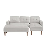 Streamdale Furniture Sectional Sofa Bed, L-Shaped Sofa Chaise Lounge With Ottoman Bench