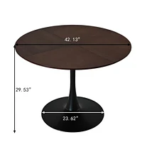 Streamdale Furniture 42.13" Modern Round Dining Table, Four Patchwork Tabletops With Brown Oak