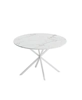 Simplie Fun 47.24" Modern Cross Leg Round Dining Table