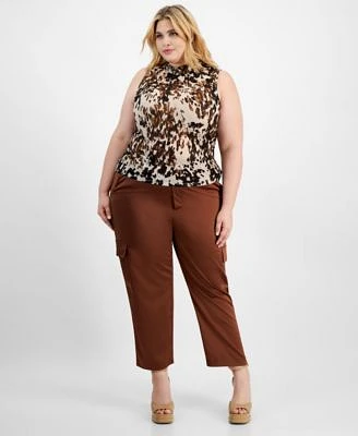 Bar Iii Trendy Plus Size Printed Mesh Tank Top Shine Cargo Pants Created For Macys