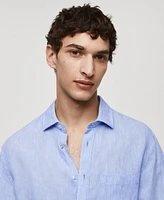 Mango Men's 100% Linen Regular-Fit Shirt