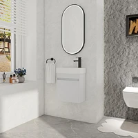 18" Floating Wall-Mounted Bathroom Vanity With Resin Sink & Soft-Close Cabinet Door