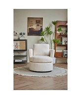 Streamdale Furniture Beige Swivel Barrel Chair for Home and Office