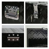 20" Black Aluminum Tool Box for Truck Car Outdoor Trailer Pickup Underbody