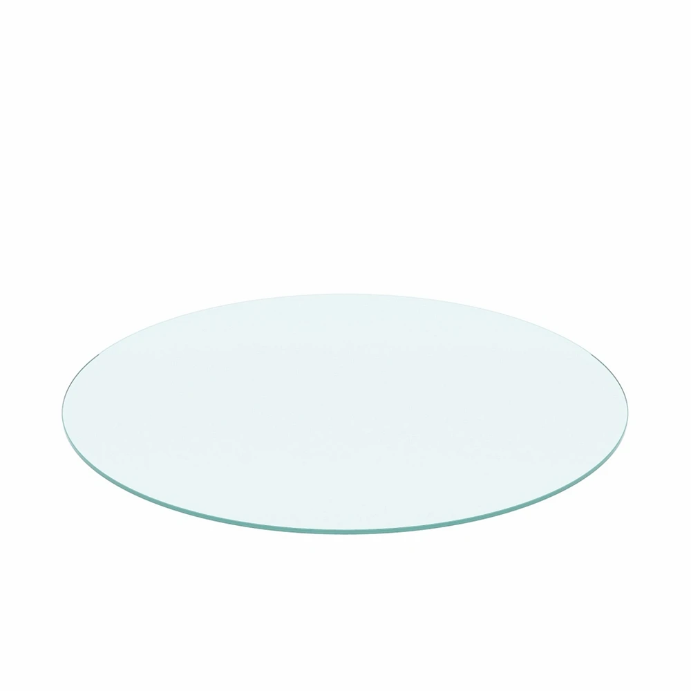 Simplie Fun 20" Inch Round Tempered Glass Tabletop Clear Glass 1/4" Inch Thick Flat Polished Edge