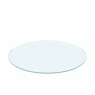 Simplie Fun 20" Inch Round Tempered Glass Tabletop Clear Glass 1/4" Inch Thick Flat Polished Edge