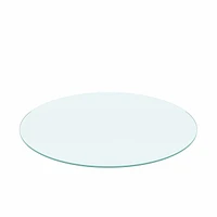 Simplie Fun 20" Inch Round Tempered Glass Tabletop Clear Glass 1/4" Inch Thick Flat Polished Edge