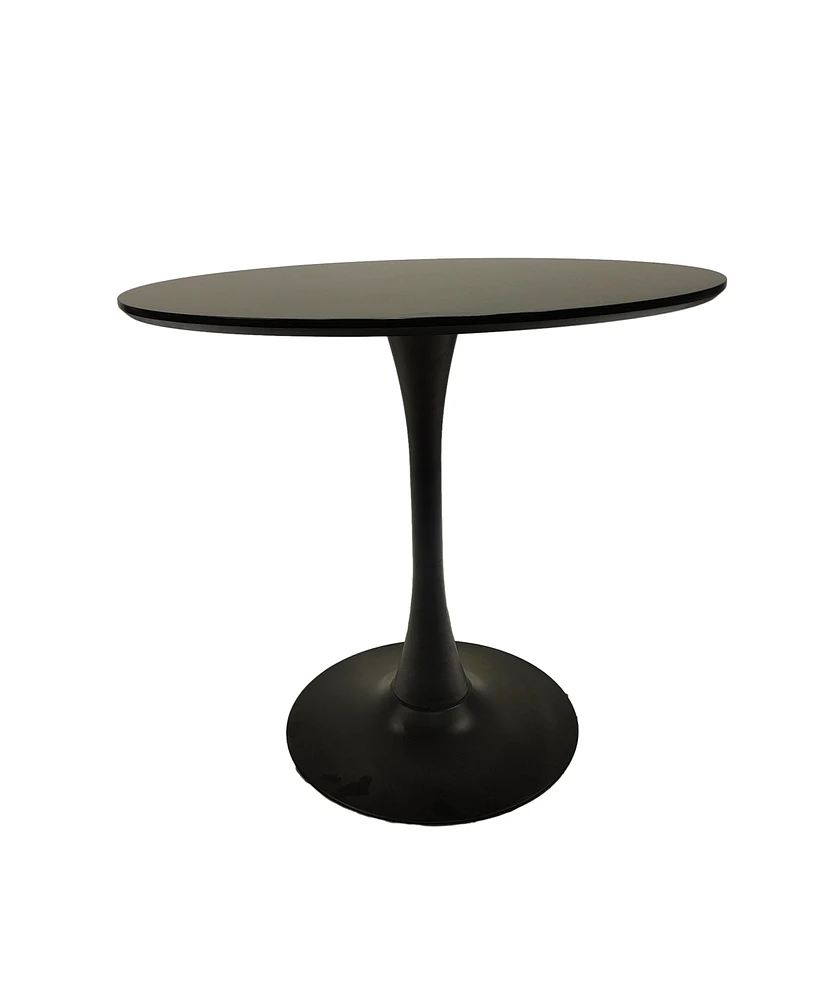 Simplie Fun 31.5" Round Black Dining Table with Mdf Top