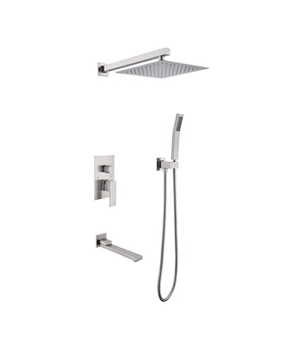 Streamdale Furniture Ceiling Mounted Shower System Combo Set With Handheld And 16" Shower Head