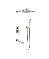 Simplie Fun Ceiling Mounted Shower System Combo Set With Handheld And 16" Shower Head