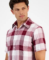 Sun + Stone Men's Burke Regular-Fit Check Button-Down Shirt, Created for Macy's