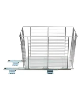 Household Essentials Glidez Steel Pull-Out/Slide-Out Storage Organizer with Plastic Liner for Under Cabinet or Wire Shelf Produce Bin Design