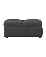 Simplie Fun Stylish Gray Storage Ottoman Chair for Living Room