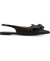 Journee Collection Women's Sabbrina Bow Sling Back Pointed Toe Flats