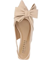 Journee Collection Women's Sabbrina Bow Sling Back Pointed Toe Flats