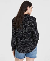 On 34th Women's Printed Collared Shirt, Created for Macy's