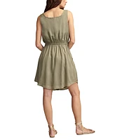 Lucky Brand Women's Pleated Drawstring-Waist Dress