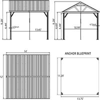 Streamdale Furniture 12'X 14' Aluminum Gazebo with Steel Canopy