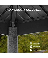 Aluminum Bbq Gazebo with Shelves Serving Tables