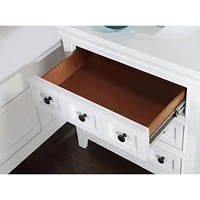 Transitional Style White Color Solid Wood 1 Piece Nightstand Only