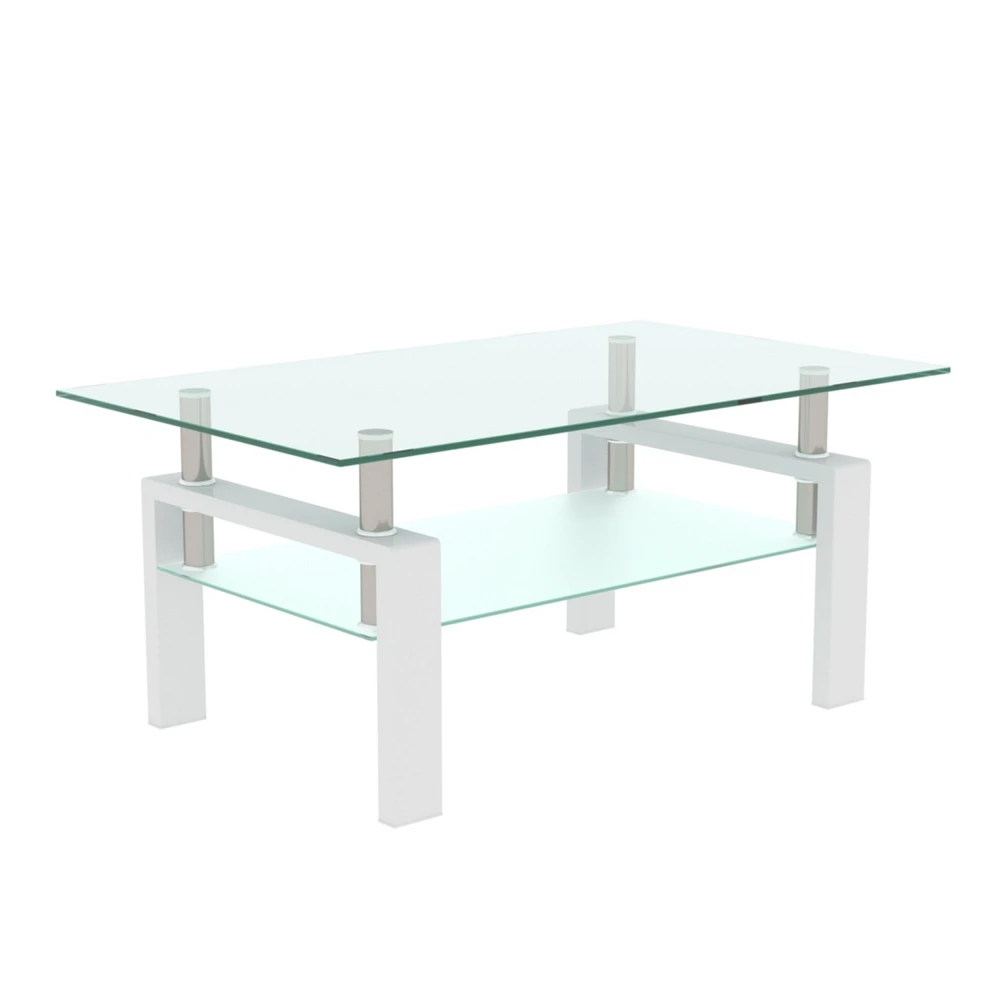 Simplie Fun Coffee Table, Clear Coffee Table, Modern Side Center Tables For Living Room, Living Room