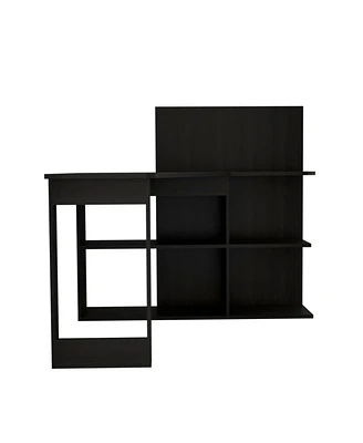 Simplie Fun Fairfield 4-Shelf L-Shaped Computer Desk Wengue